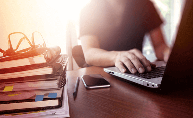 Man working at laptop